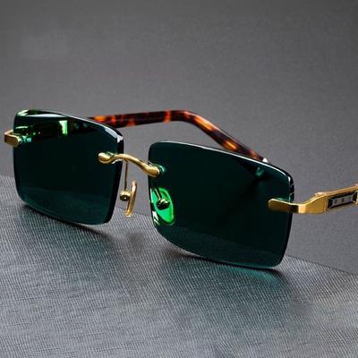 Ochelari de ciclism cu imprimeu leopard Ochelari de conducere fără ramă Ochelari de soare retro în aer liber