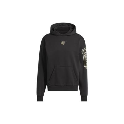 adidas PRZYWDZIEWAĆ. Wybierz Bluzę z Kapturem Wzór z Literami Nadruk Mitchell Koszykówka Sportowa Bluza Męska bluzy Czarna IJ0273