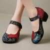 GKTINOO 2024 Spring New Pumps Round Toe Buckle Sandals Mary Jane Thick Heels Retro Genuine Leather Women's Shoes