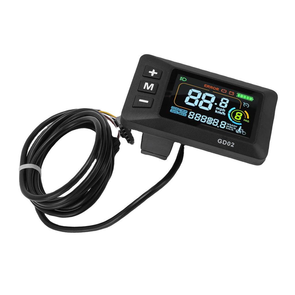 Electric Motor Controller Kit 15A Controller LCD GD02 Color Display with 130X Thumb Throttle for 36V