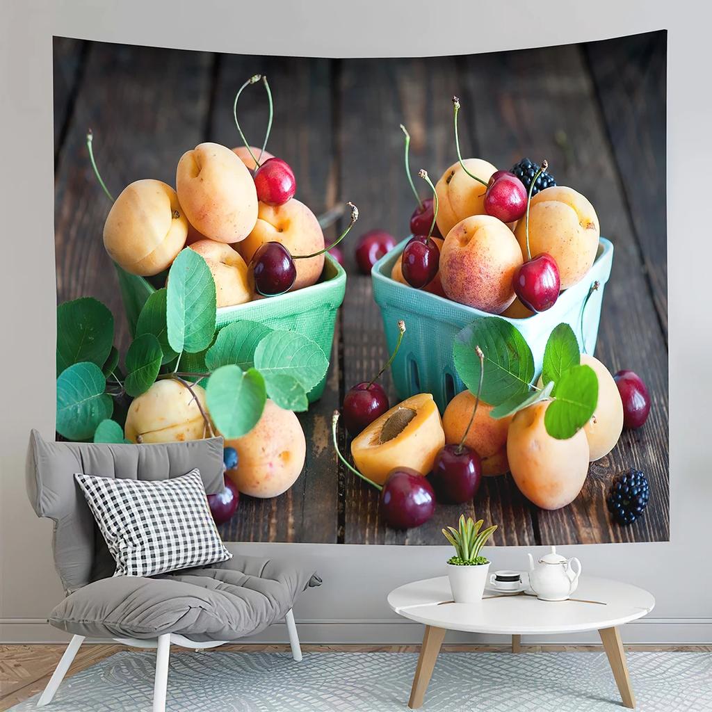 Farm Orchard Tapestry Delicious Fruit Tapestry Banana Grapes Tapestry Home Living Room Dorm Bedroom Aesthetics Decor Tapestries