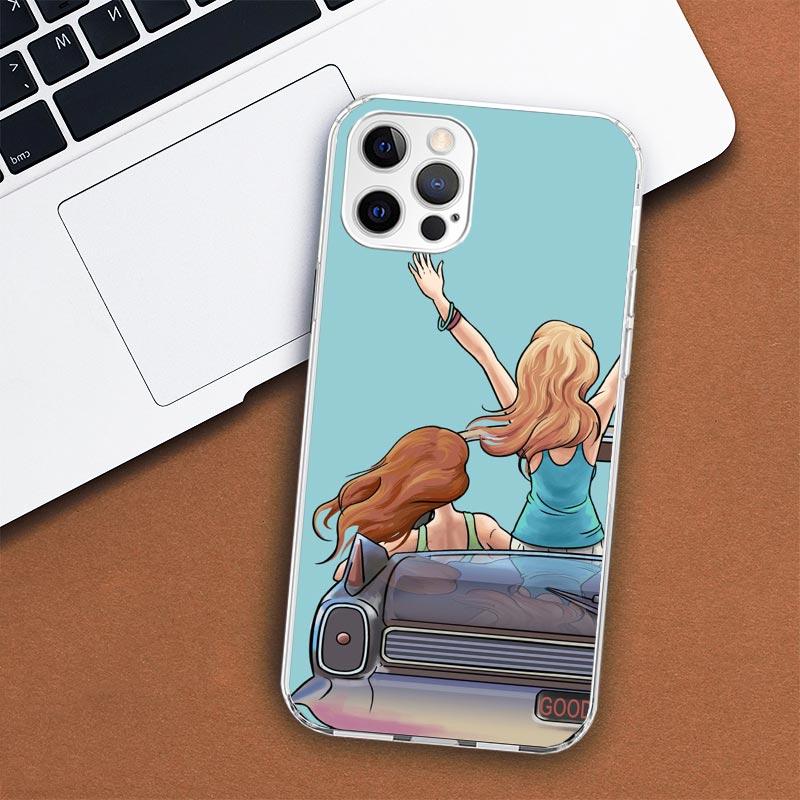 Girls Bff Best Friends Forever Phone Case For iPhone 11 12 13 Mini 14 15 Plus 17 Air 16 Pro Max 16E 7 8 SE 2020 Customized Print