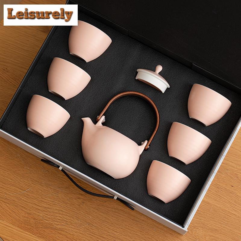 Yuecai Hebegriff Teegeschirr Komplettset Antikes Teezeremonie Set Haushalts Teekanne und Teetasse Set Teegeschirr Handwerk