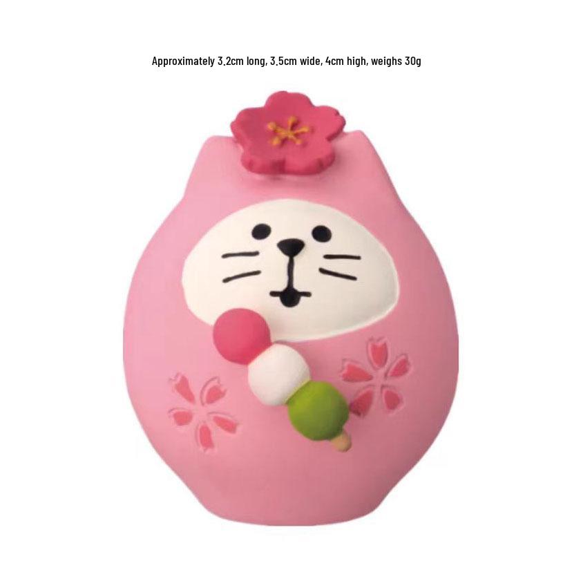 Japanese Cat Resin Figurine - Flower Festival DIY Toy Decor Gift