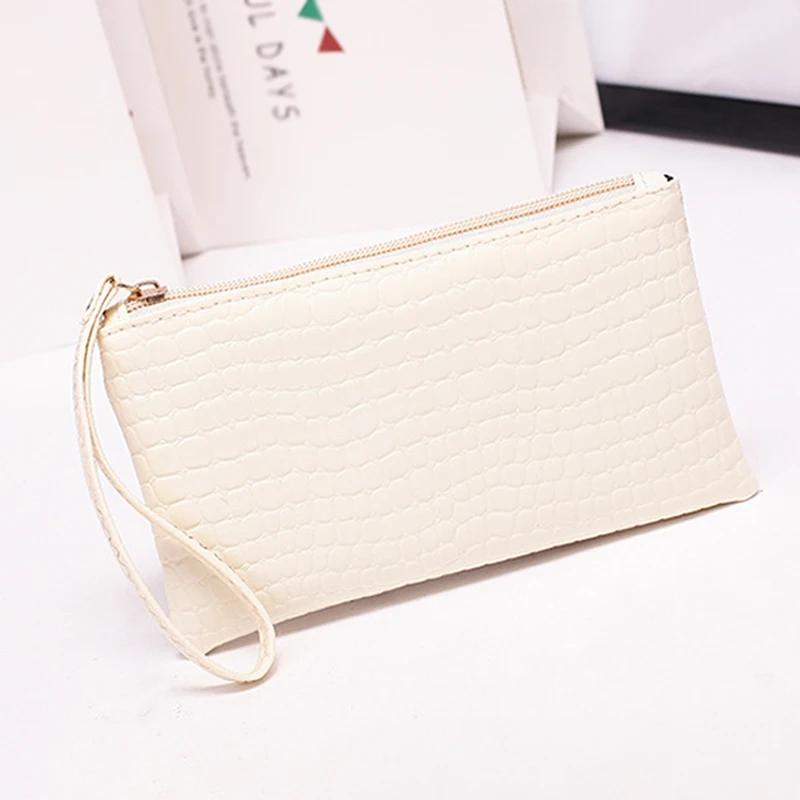 Nová dámská PU dlouhá peněženka se vzorem krokodýlí kůže, litchiové zrno, dámská taška na mince, zápěstní tašky, kapsa na zip na telefon, držák na kreditní karty