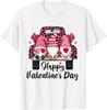 Three Gnomes Leopard Truck Graphic Tee Cute Happy Valentine Day Casual Cotton Short Sleeve T-Shirt