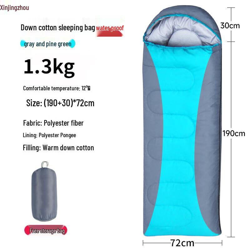 Outdoor Envelope Hooded Camping Sleeping Bag