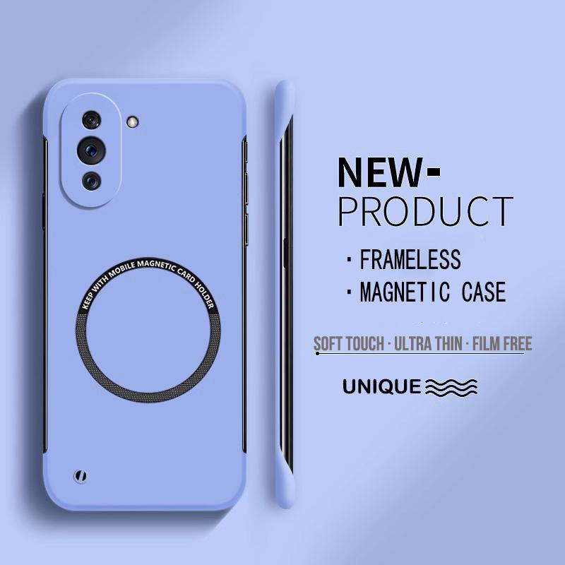Ultra Thin Hard PC Magnetic Frameless Phone Case For Magsafe Huawei Nova 12 11 10 9 SE 8 Pro Matte Color Solid Cover
