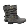Large size Martin boots autumn new European and American medium tube thick heel short boots belt buckle