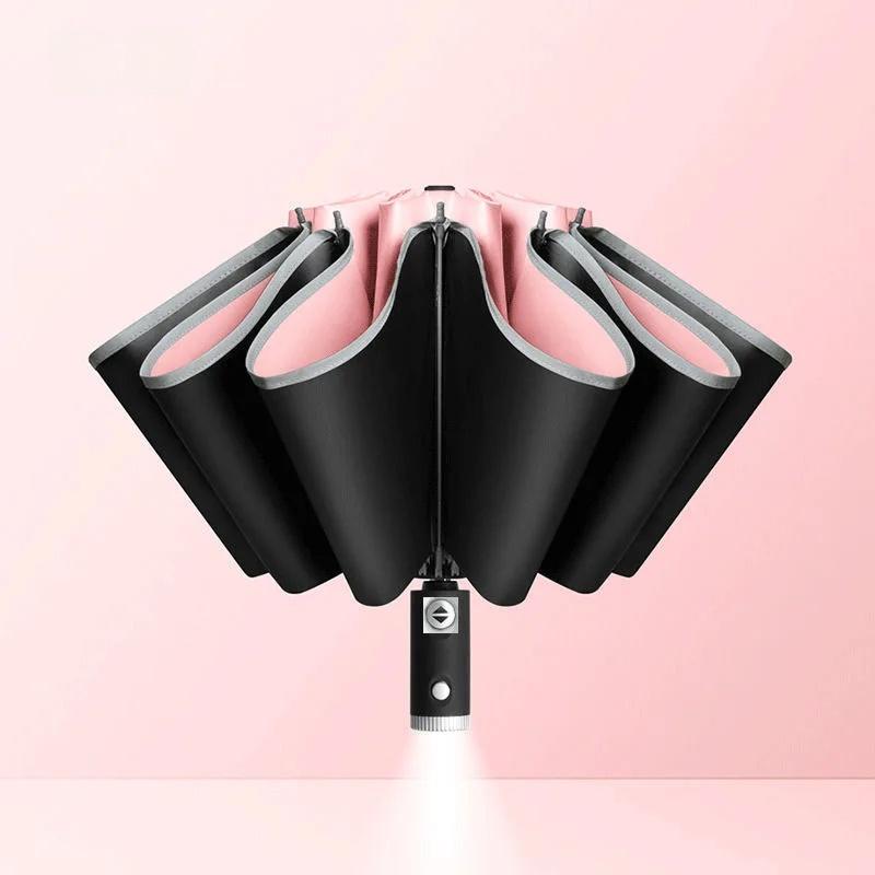 Automatic Adjustable LED Umbrella Anti-Uv Super Large Outdoor Car Rain Umbrella Business Sunny And Rainy Umbrella Wholesale