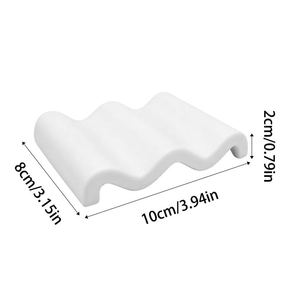 New Marble Pattern Soap Dish Silicone Wave Shaped Soap Holder Anti Slip Quick Drying Soap Tray Kitchen Countertop