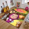Custom Masha and the Bear Mat Personalized Name, Polyester Washable Indoor Entryway Rug, Gift for Christmas, Easter, Thanksgiving Day