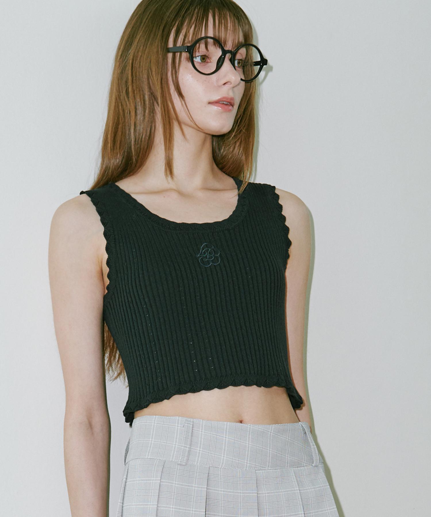Belloel Eyelet Logo Sleeveless Black Free