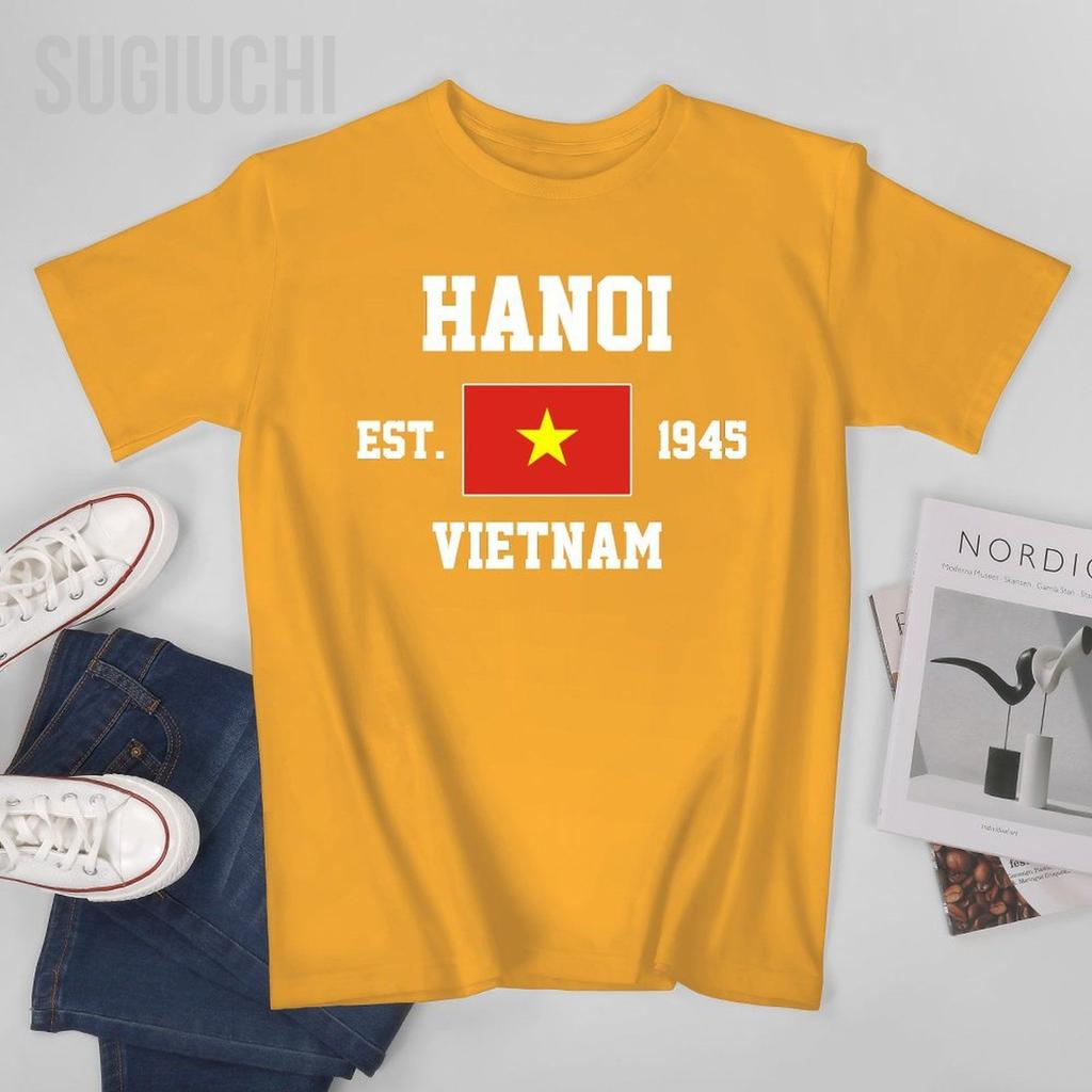 Patriotische Flagge Vietnam Gegr. 1945 Hanoi Unisex T-Shirt Shirts T-Shirt Rundhals T-Shirts Unisex Jungenkleidung 100% Baumwolle