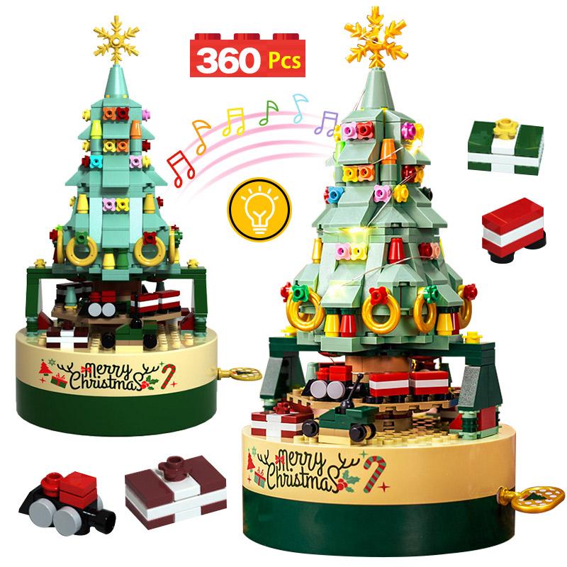 Buy City Christmas Series Rotating Music Box Building Blocks Friends ...