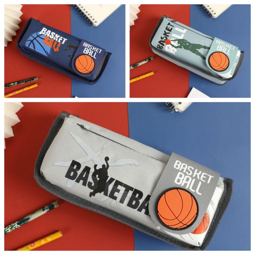 Large Capacity Basketball Pencil Case Storage Cartoon Basketball Stationery Box  Students Office