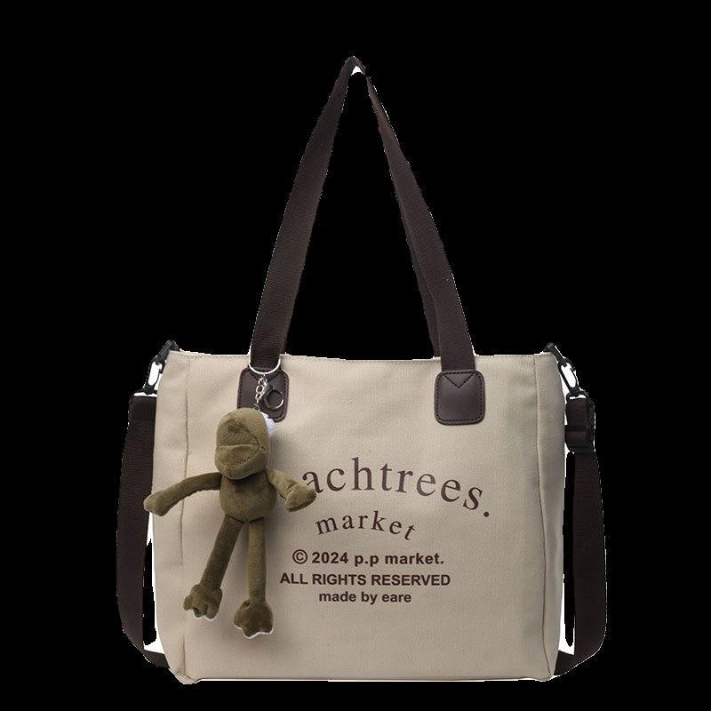 Stylish Large Capacity Canvas Tote Bag For Women Perfect For School And Daily Use