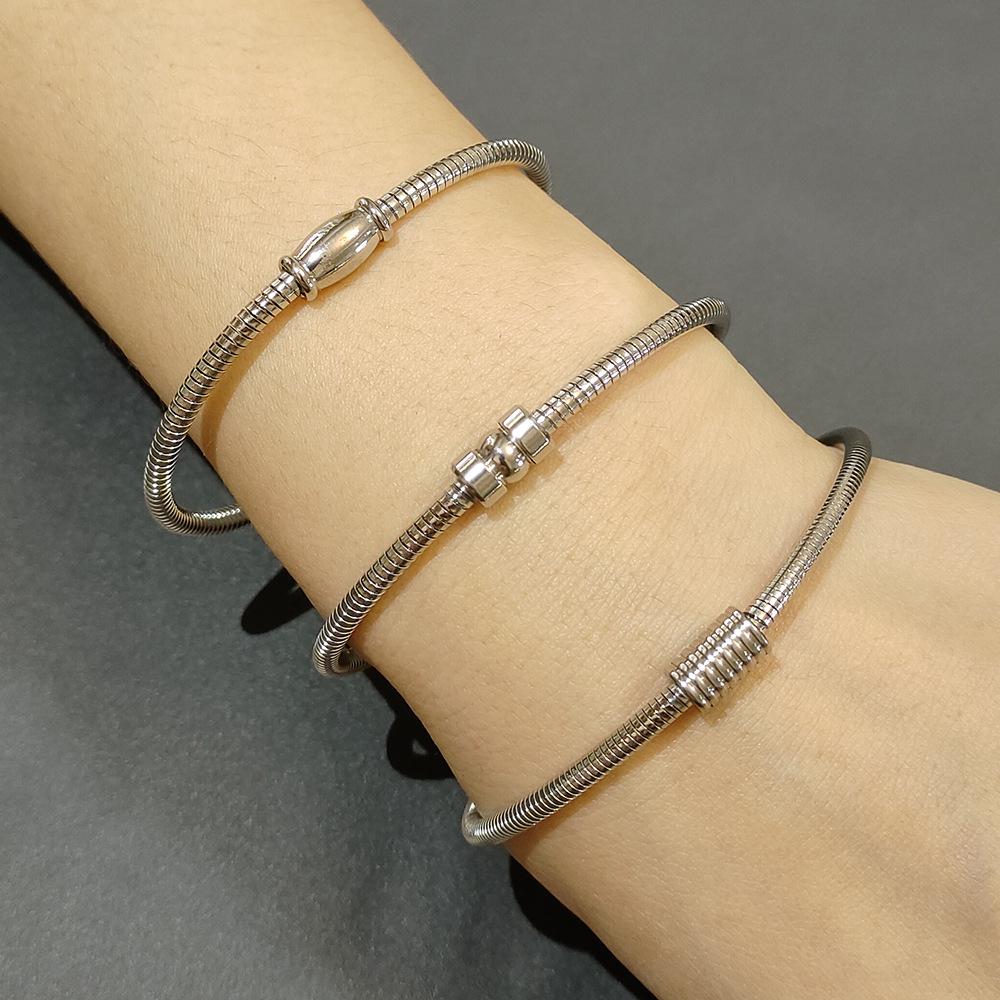 DIY Stainless Steel 304 Spring Openable Snake Chain Magnetic Bracelet for Women