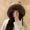 Korean Style Striped Plus Velvet Thickened Knitted Hat for Women Winter Warm Ear Protection Plush Hat New Braided Lei Feng Hat Trendy