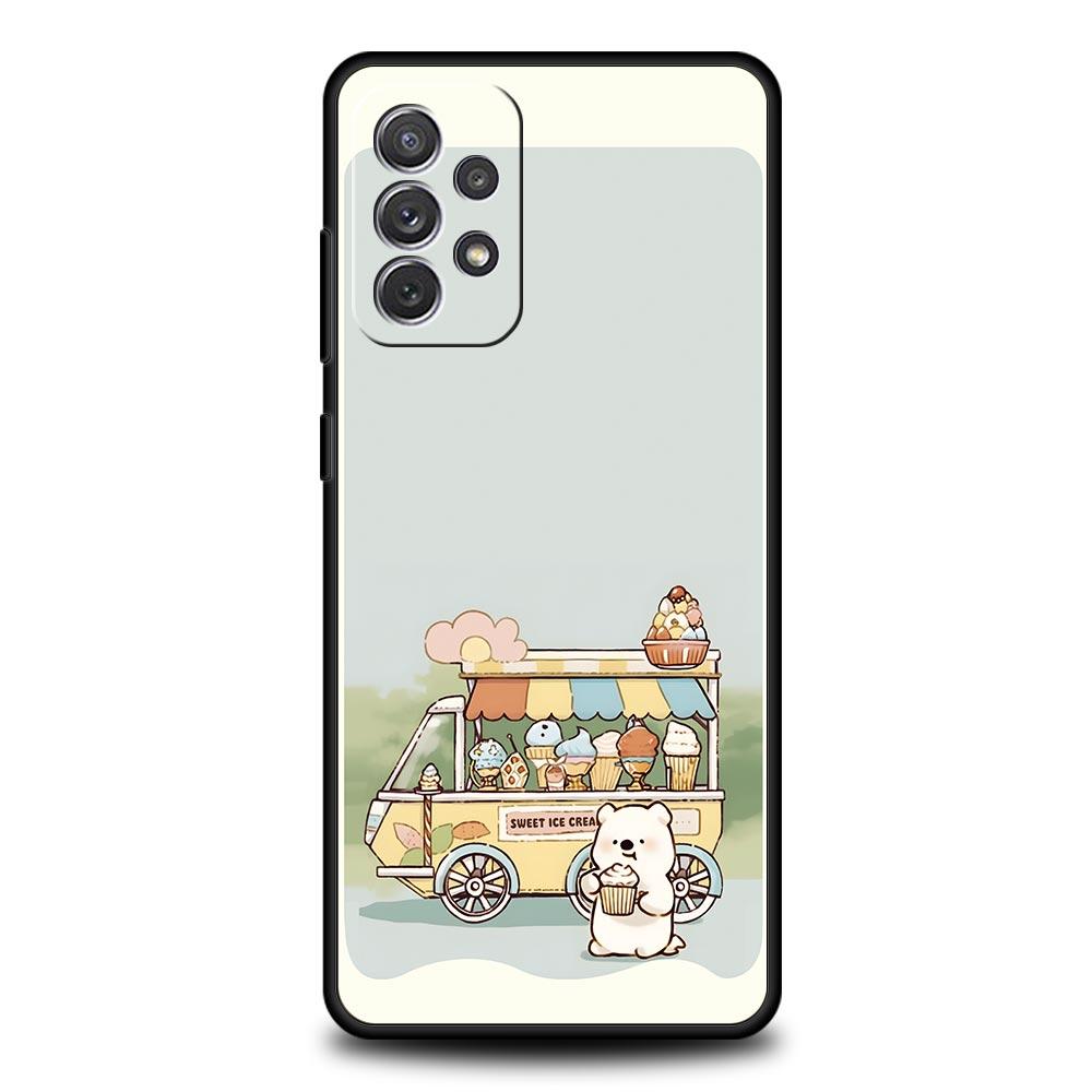 Süßer Cartoon Hund Katze Fahrzeug Hülle für Samsung A57 A37 A51 A71 A21S A17 A15 A25 A41 A23 A33 A53 A73 A07 A05S A13 A35 A55 5G Cover