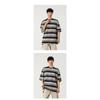 Herren Gestreiftes Lockeres Rundhals Casual Kurzarm T-Shirt