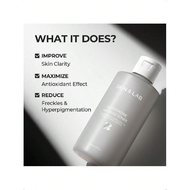 Skin&Lab Glutathione Ampoule Toner 200ml , Improve Dart Spot, Hyperpigmented, Skin Clarity, Korean Toner For Sensitive Skin