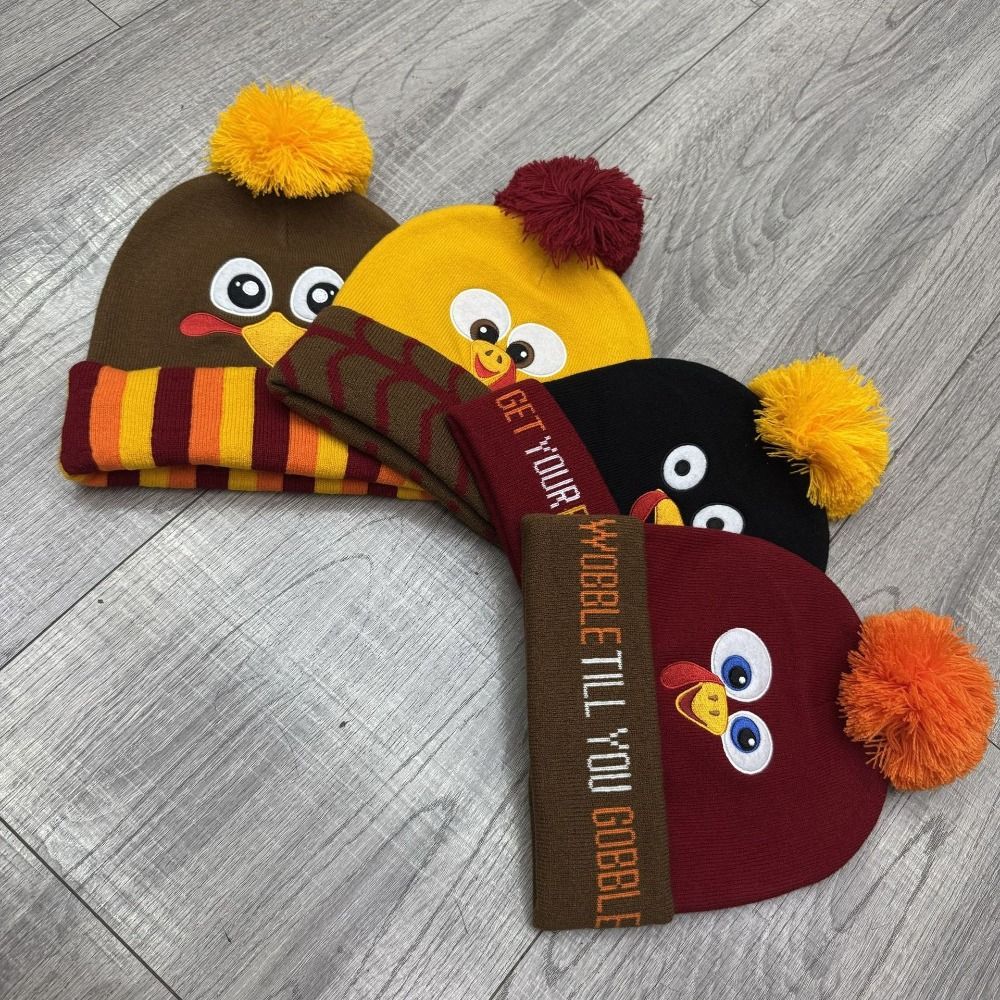 Warm Turkey Knitted Hat Simple Style Funny Turkey Hat Knitted Beanie Hat Autumn Winter Season