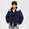 % Down New National Standard White Duck Down Down Jacket for Men and Women In Winter Loose Parker Thickened Large Fur Collar Jacket for Men