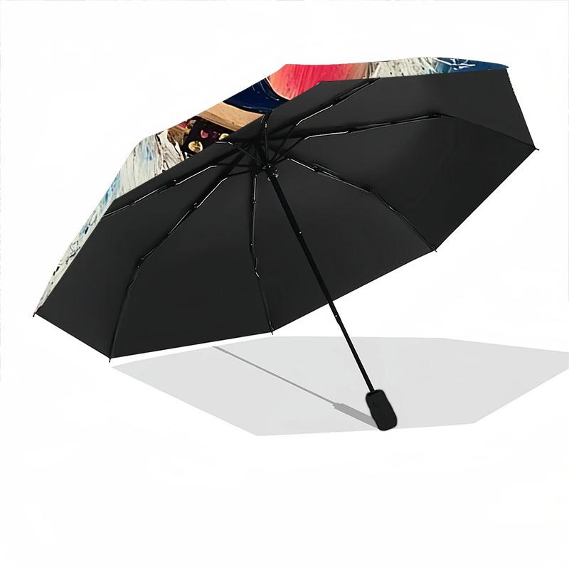 1 Stück Nussknacker Weihnachten Automatischer Faltbarer Regenschirm   Kompaktes 8-Rippen-Design, Langlebiges Eisengestell für Reise, Outdoor,  a0920102