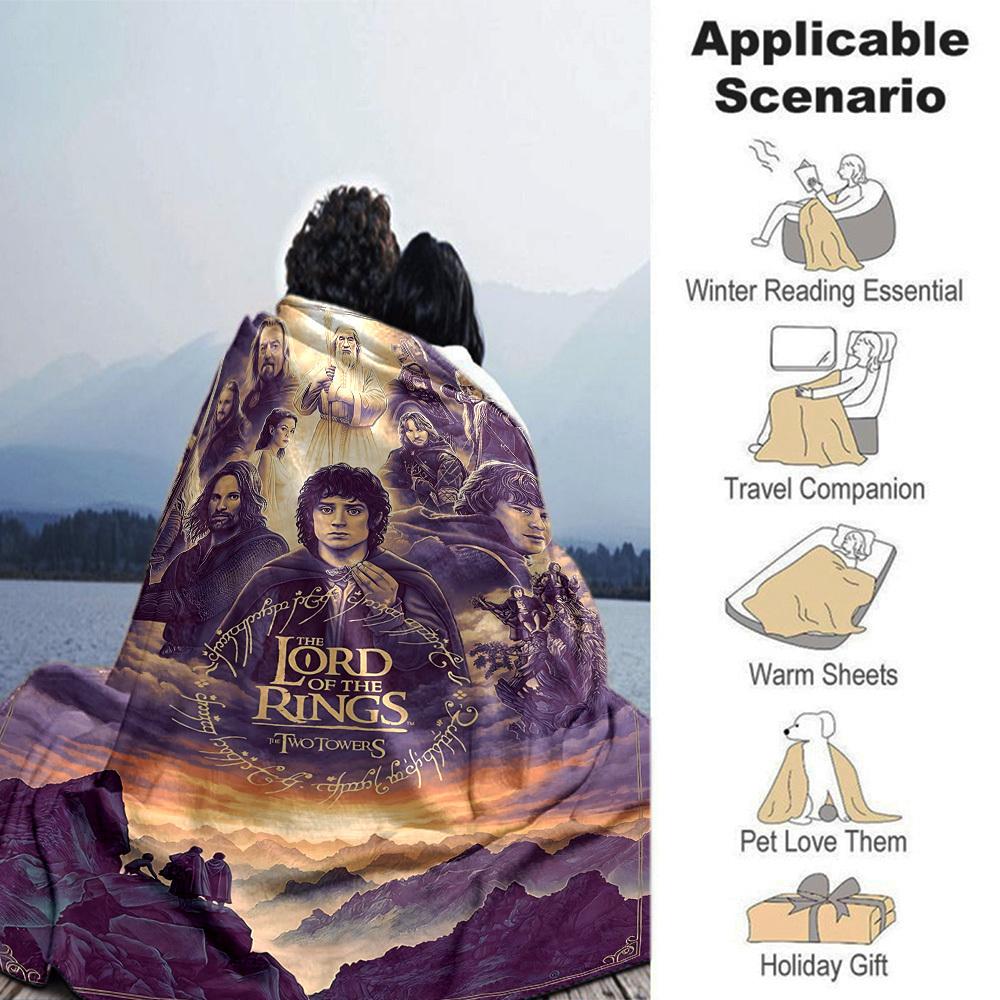 1pc The Lord of the Rings Two Towers Flannel Blanket Soft Warm Throw for Home, Office, Travel, All-Season Cozy Bedding GiftL1230