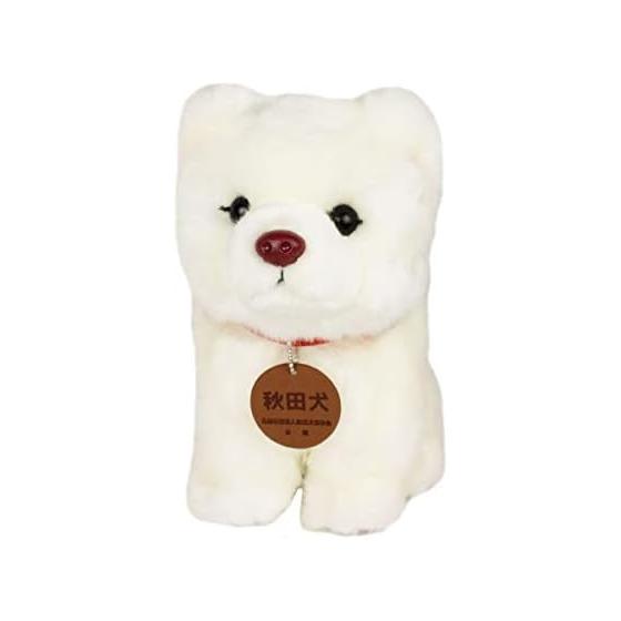 Cute sale Akita dog white hair M pink nose D0022 H23W14D22cm