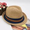 Parent-Child Top Hat Summer Sunshade Sun Protection Beach Hat Seaside Vacation British Jazz Straw Hat Couple Short Brim Top Hat