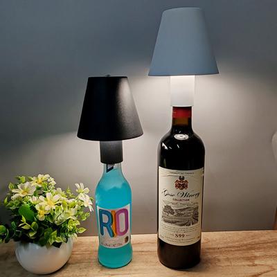 Kabellose Schreibtischlampe LED Dimmbar Metall Weinflaschenlampe Abnehmbar Tragbar Ladefunktion Nachtlicht Dekorative Atmosphärenlampe