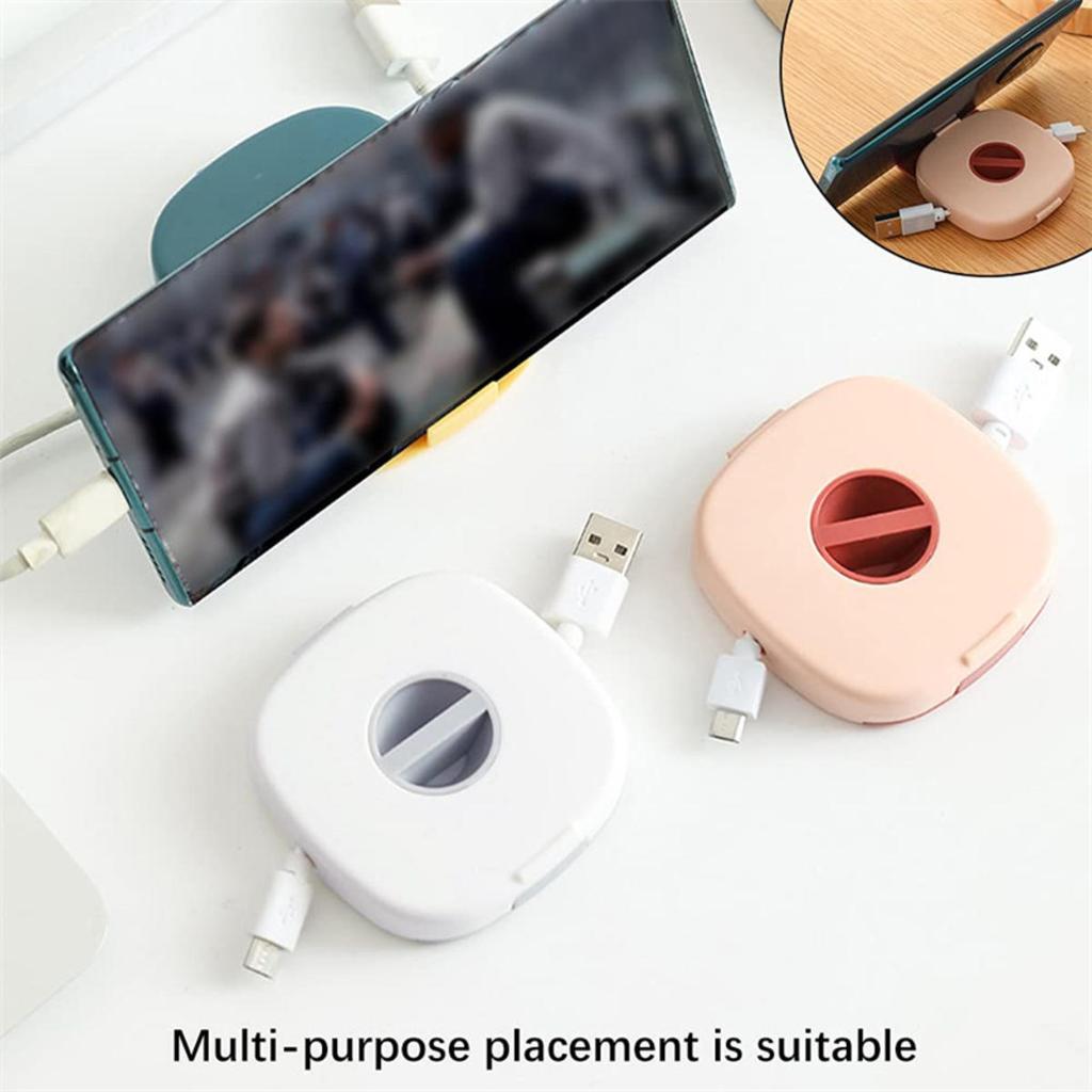 Portable Round USB Cable Winder Small Cable Organizer Rotating Data Wire Organizer Mobile Phone Mobile Charging Wire Winder