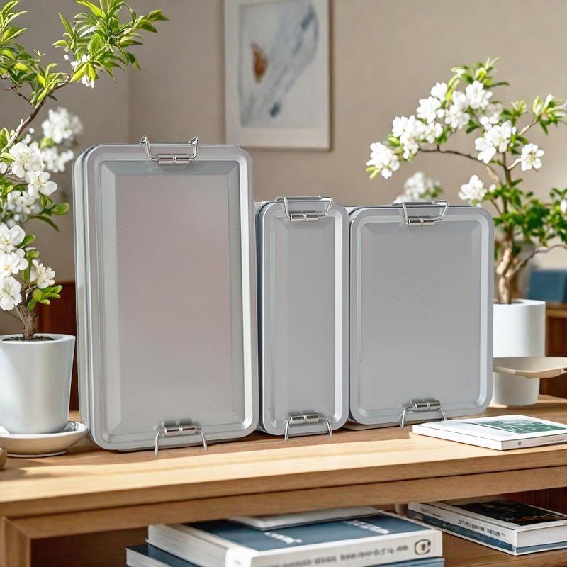 Rechteckige Keksdosen aus Weißblech mit Deckel, staubdicht, für Zuhause, Küche, Schreibtisch, Aufbewahrungsdose für Süßigkeiten, Kaffee, Tee, Schmuck, Schokolade