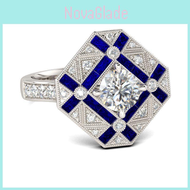 Elegant White Gold Filled Women Jewelry Cz Wedding Engagement Rings Stunning Design