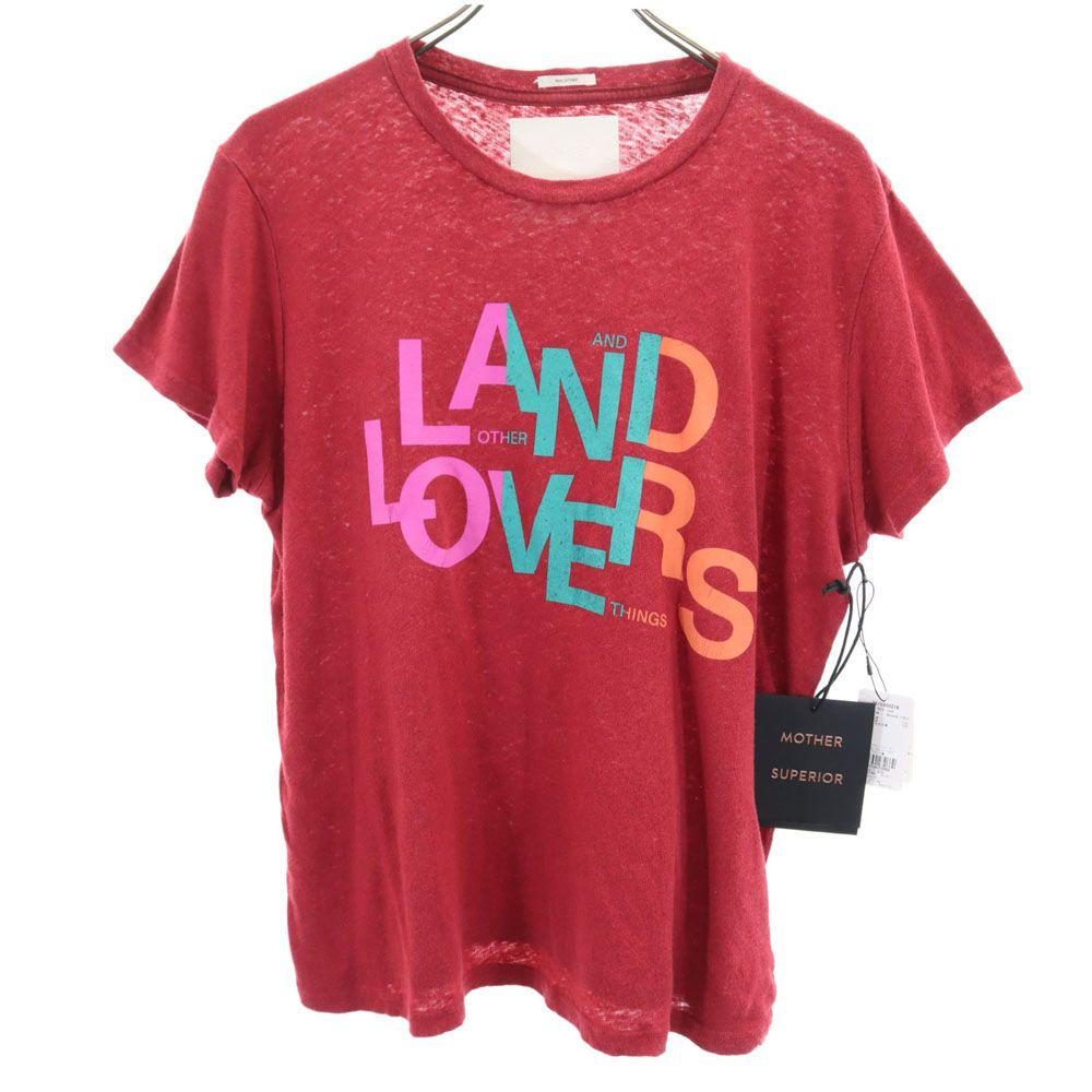 

неиспользованная футболка с коротким рукавом MOTHER SUPERIOR, сделано в США, принт из льняной смеси, женская, б/у