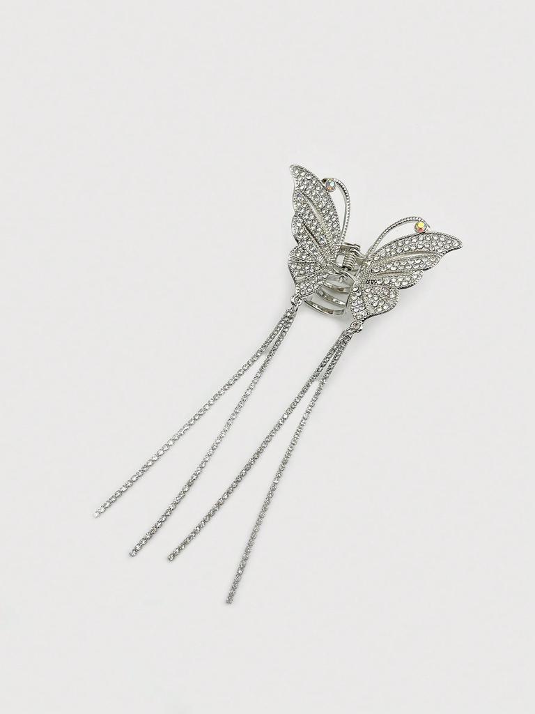 1 Pcs Fashion Full Diamond Hollow Butterfly Tassel Hair Claws For Women Girls Party Hair Accessories