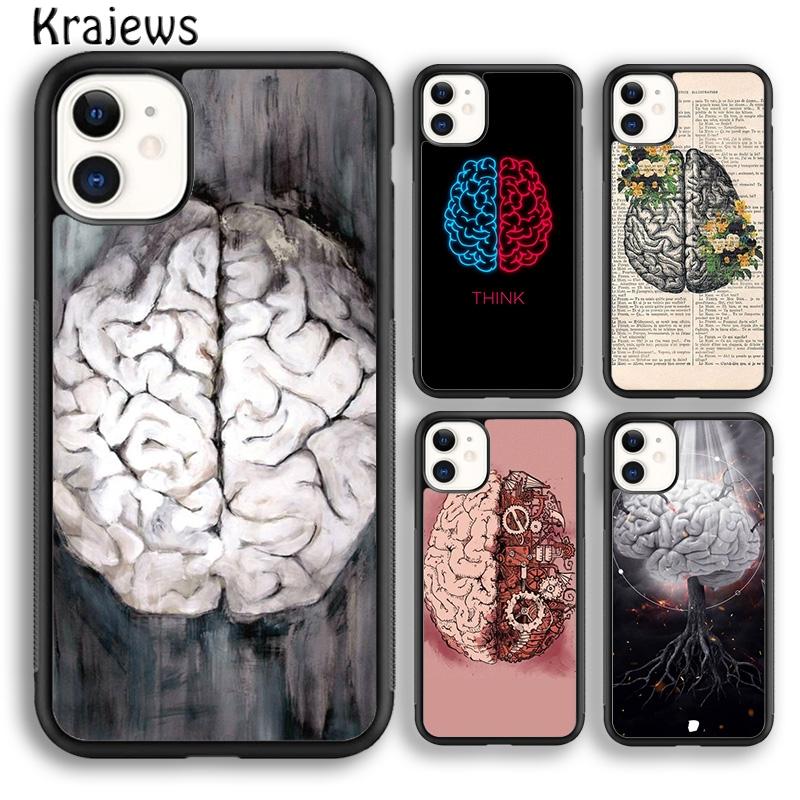 Krajews Anatomy Brain Soft Phone Case Cover For iPhone 18 17 Air 16 15 14 plus 11 12 13 pro max coque Shell Fundas