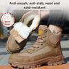 warm plush safety shoes for winter high plastic toe work boots cold-resistant smash-proof puncture-proof man non slip work shoes