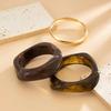 SHIXIN 3 Styles Retro Brown Irregular Resin Wide Bracelets for Women Boho Stackable Thick Acrylic Bracelet Bangles Party Jewelry