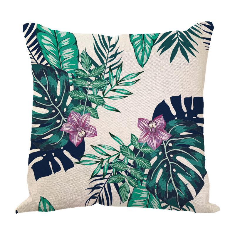 Linen Pillowcase Ins Tropical Plants Home Decoration Supplies Nordic Green Plants Design Sand Cushion Cover