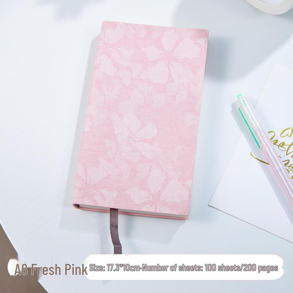 Fabric-Textured A6 Patterned Planner: Compact, Thickened Pocket Diary for Office and Business.