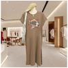 Robe t-shirt ample grande taille pour femme été ventre rond mm couverture ventre plat réduction âge petit robe décontractée amincissante