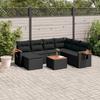 Vidaxl 8-Cz. Garden Lounge Set, With Cushions, Black