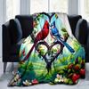 1 Stück Vogel-Aufdruck Leichte Flanelldecke, Bequeme und Warme Decke, für Camping Sofa Bett und Couch Büro, Geschenk