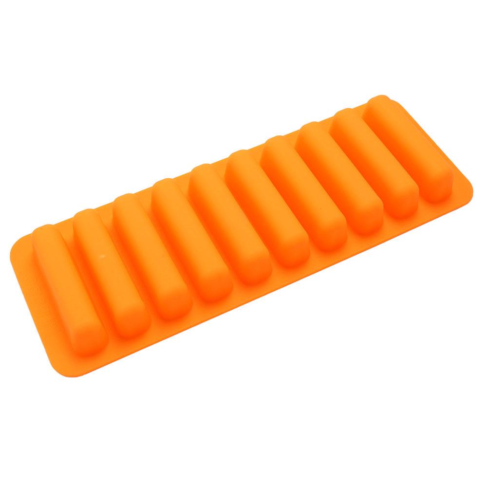 Silicone World 10 Hole Finger Shape Cylinder Silicone Ice Cube Mold Finger Muffin Cookies Ice Cream Chocolate Baking Mold