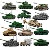 Military WW2 MOC Army Main Battle Tank Armored Vehicle Fighter Soldiers Figures Building Blocks Bricks Set For Children Toys