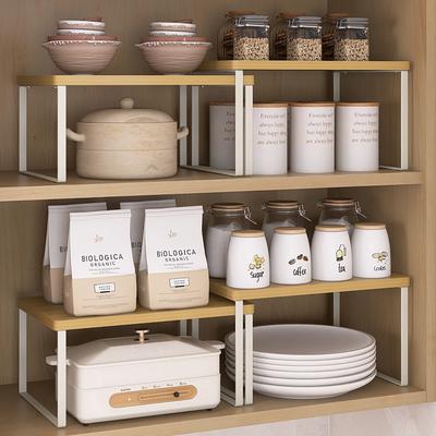 Household Kitchen Countertop Layered Rack, Desktop Debris Sorting Double-layer Seasoning Storage Rack, Cabinet Rack