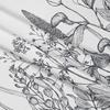 Botanical Stall Shower Curtain, Black and White Plant Herb Flower Floral Small Dorm Bathroom Curtain, Natural Modern Plants Narrow Shower Curtain Set
